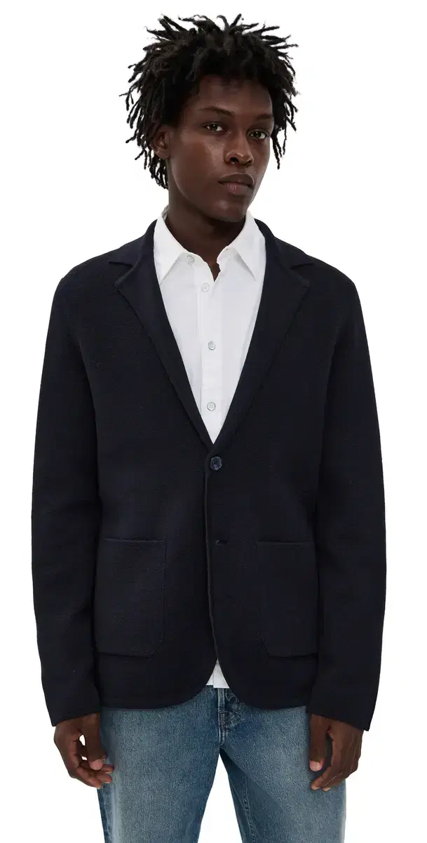 Rainer Pique Cardigan Night Iris