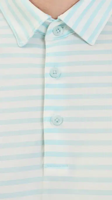 Adidas Golf Ultimate365 tripe Polo Shirt White/Crystal ky | Thumbnail 6