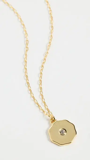 Gorjana Birthstone Coin Necklace April One Size | Thumbnail 2