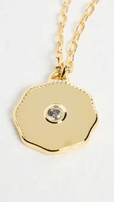 Gorjana Birthstone Coin Necklace April One Size | Thumbnail 4