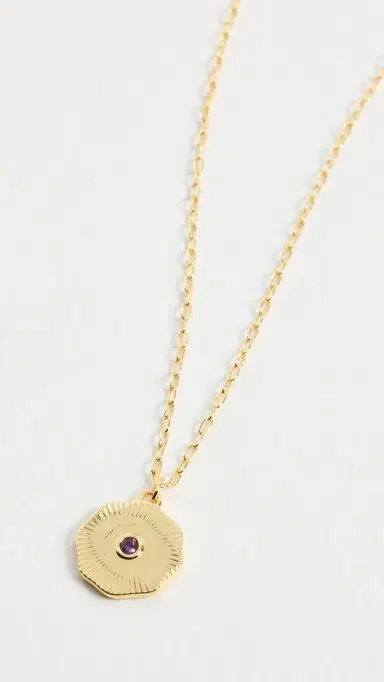 Gorjana Birthstone Coin Necklace February One Size | Thumbnail 2