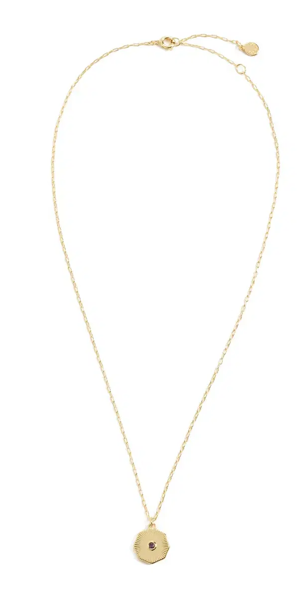 Gorjana Birthstone Coin Necklace February One Size
