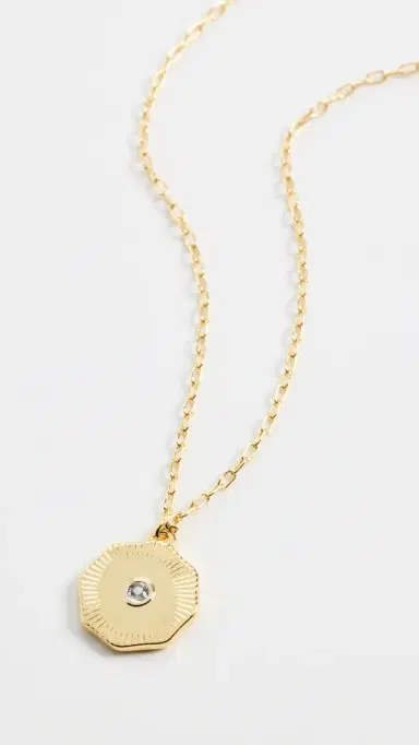 Gorjana Birthstone Coin Necklace March One Size | Thumbnail 2