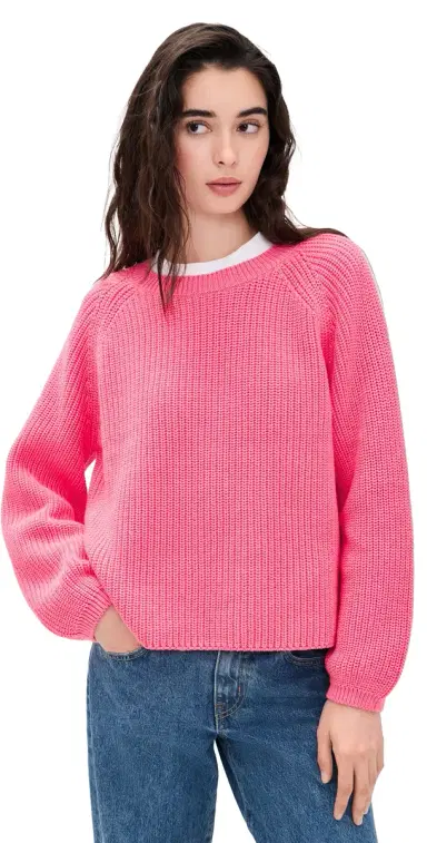 Closed Crew Neck Long Sleeve Sweater Peony Pink | Thumbnail 1 Closed Crew Neck Long Sleeve Sweater Peony Pink | Thumbnail 1