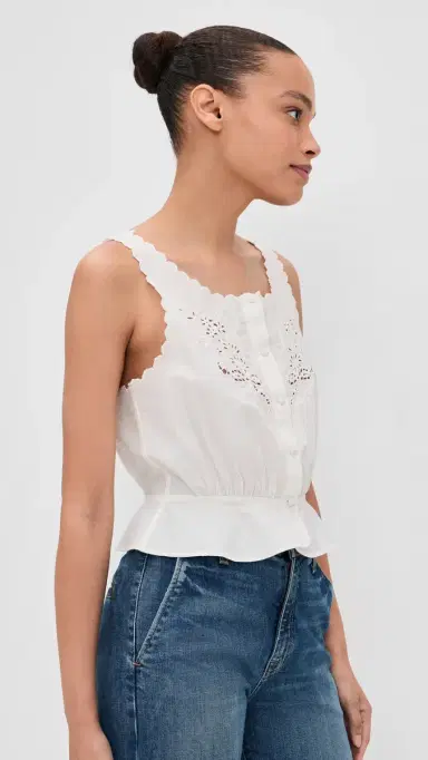 RE/DONE Jerry Tank Blouse Vintage White | Thumbnail 4 RE/DONE Jerry Tank Blouse Vintage White | Thumbnail 4