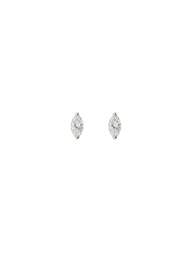 Wish Fine Jewelry 1.02ct Diamond 18K Gold Marquise Stud Earrings