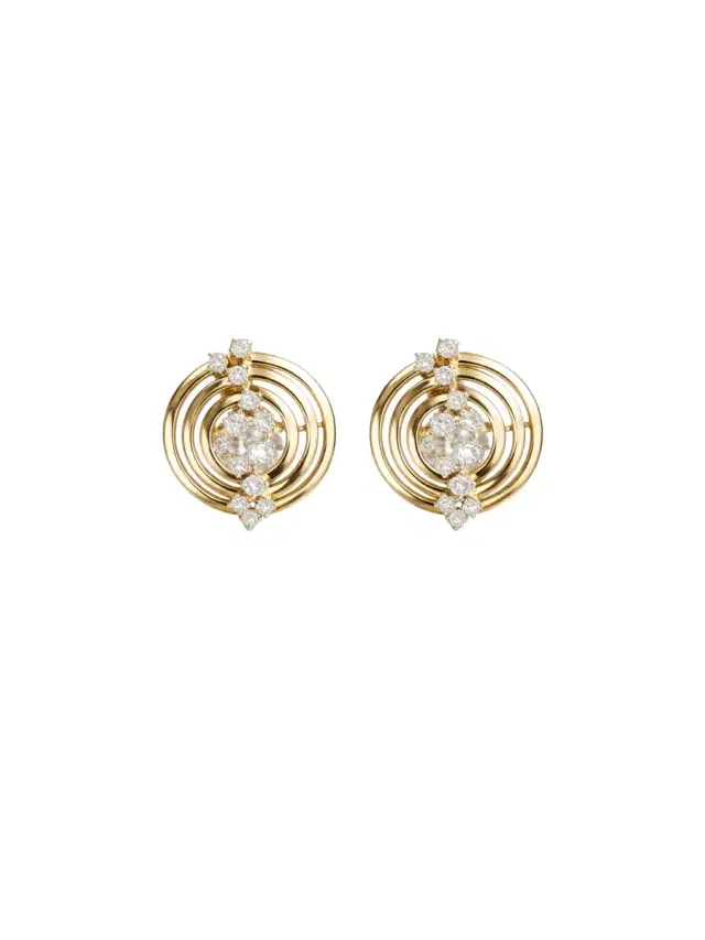 Wish Fine Jewelry 1.13ct Diamond 14K Gold Solar Earrings
