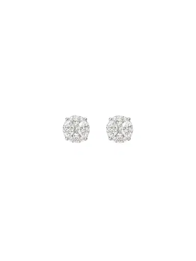 Wish Fine Jewelry 1.15ct Diamond 18K Gold Illusion Stud Earrings | Thumbnail 1 Wish Fine Jewelry 1.15ct Diamond 18K Gold Illusion Stud Earrings | Thumbnail 1