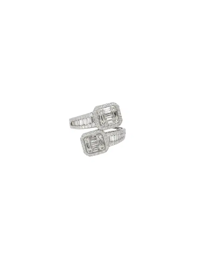 Wish Fine Jewelry 1.62ct Diamond 18K Gold Bypass Ring