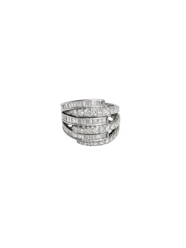 Wish Fine Jewelry 2.00ct Diamond 14K Gold Multi Row Band Ring