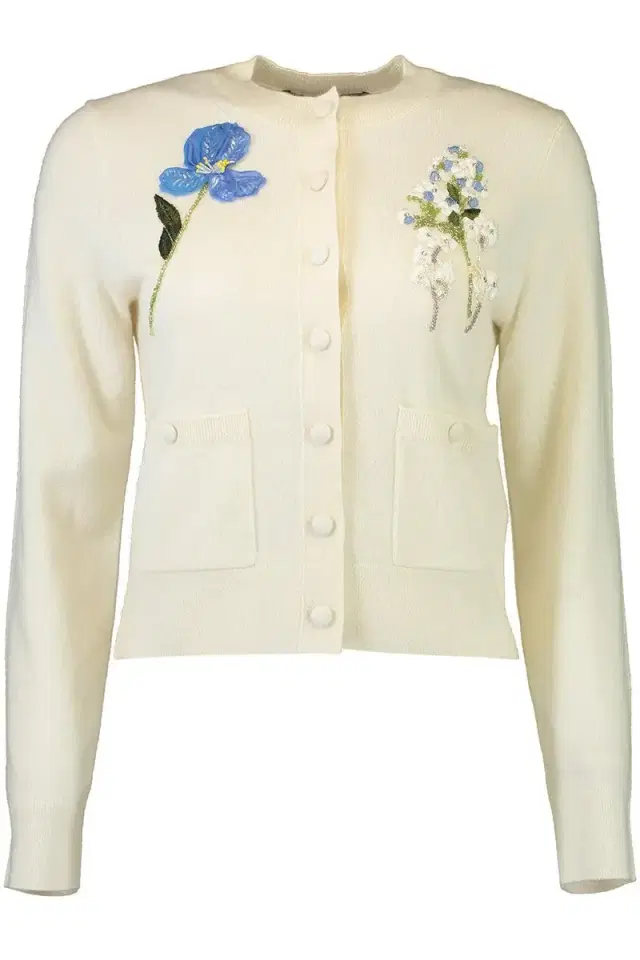 MONIQUE LHUILLIER Floral Embroidered Cardigan