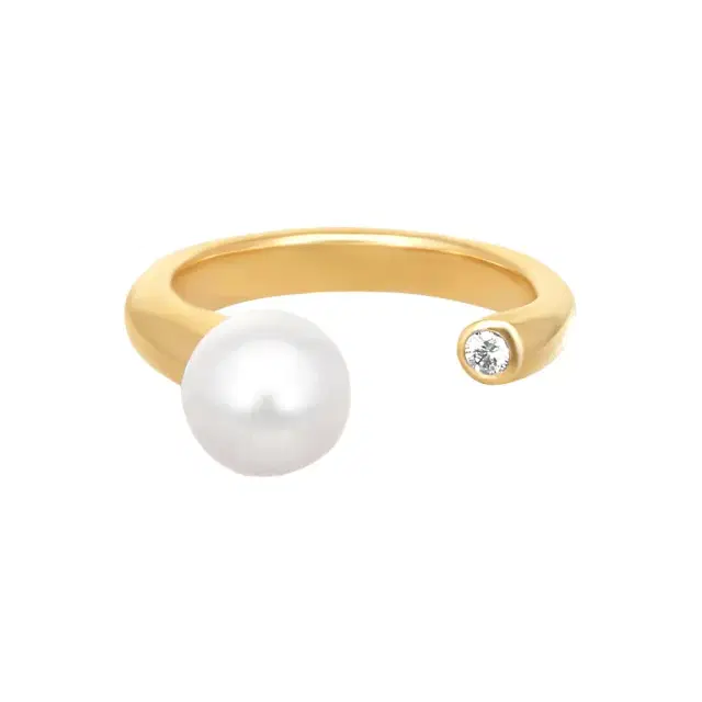 ASSAEL Assael Perfect Pair 18K Yellow Gold Pearl & Diamond Ring Sz. 6 by The Solist