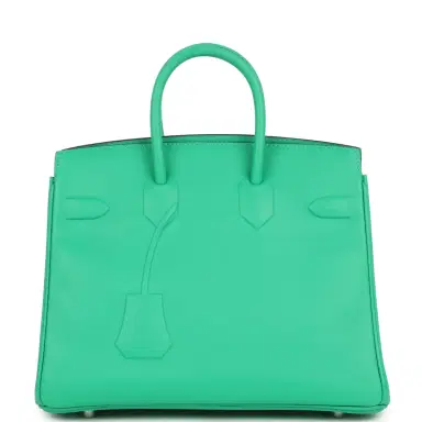 HERMÈS Hermes Birkin Shadow 25 Menthe Swift Palladium Hardware | Thumbnail 4