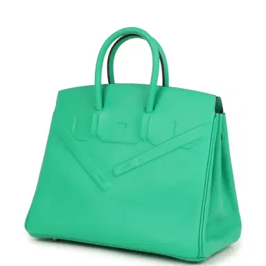 HERMÈS Hermes Birkin Shadow 25 Menthe Swift Palladium Hardware | Thumbnail 5
