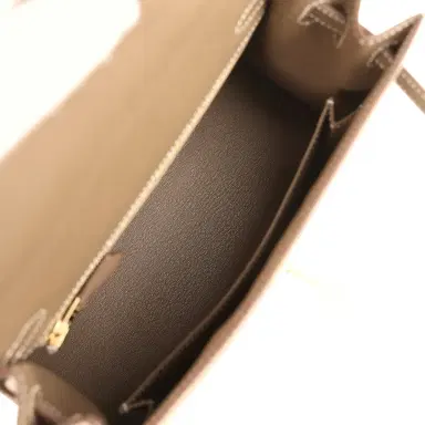 HERMÈS Hermes Kelly Sellier 25 Etoupe Epsom Gold Hardware | Thumbnail 8 HERMÈS Hermes Kelly Sellier 25 Etoupe Epsom Gold Hardware | Thumbnail 8