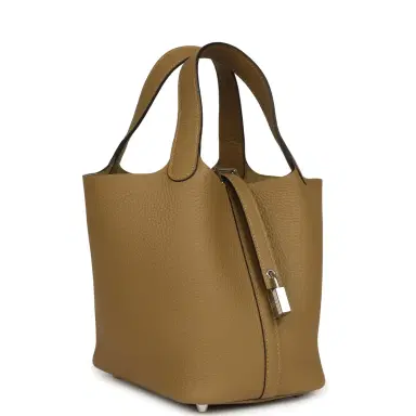 HERMÈS Hermes Picotin Lock 18 Dune Clemence Palladium Hardware | Thumbnail 2 HERMÈS Hermes Picotin Lock 18 Dune Clemence Palladium Hardware | Thumbnail 2