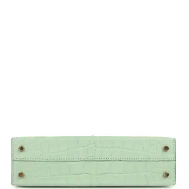 HERMÈS Hermes Special Order (HSS) Kelly Sellier 20 Vert D'eau Verso Matte Alligator Permabrass Hardware | Thumbnail 6 HERMÈS Hermes Special Order (HSS) Kelly Sellier 20 Vert D'eau Verso Matte Alligator Permabrass Hardware | Thumbnail 6