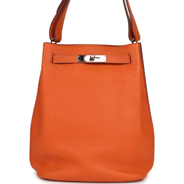 HERMÈS Pre-owned Hermes So Kelly 22 Orange Togo Palladium Hardware