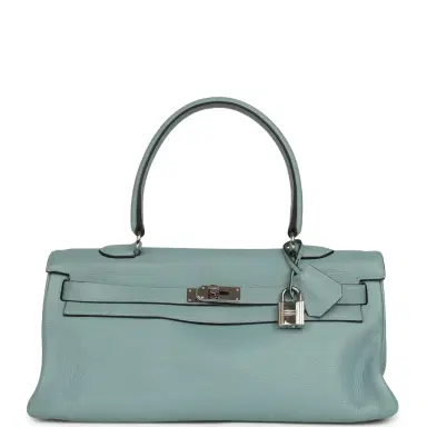 HERMÈS Vintage Hermes Shoulder Kelly 42 JPG Ciel Clemence Palladium Hardware | Thumbnail 1 HERMÈS Vintage Hermes Shoulder Kelly 42 JPG Ciel Clemence Palladium Hardware | Thumbnail 1