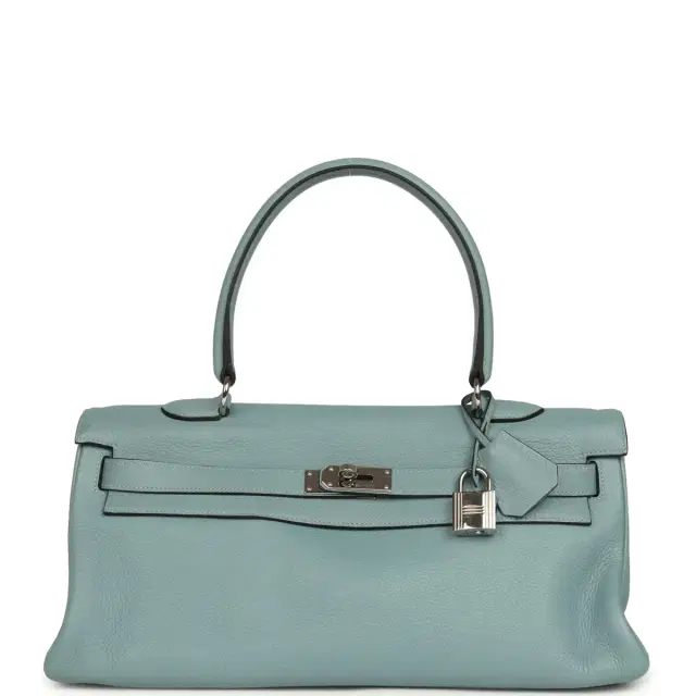 hermes Vintage Hermes Shoulder Kelly 42 JPG Ciel Clemence Palladium Hardware