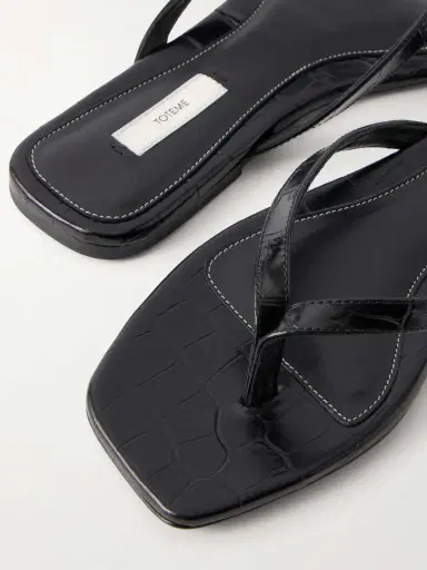 TOTEME Croc-effect Leather Flip Flops | Thumbnail 5 TOTEME Croc-effect Leather Flip Flops | Thumbnail 5