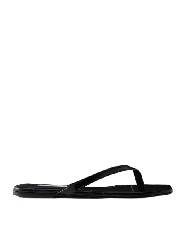 TOTEME Croc-effect Leather Flip Flops