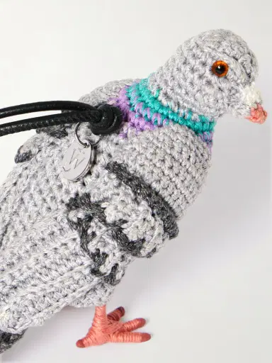 JW Anderson Pigeon Crocheted Cotton And Leather Bag Charm | Thumbnail 3
