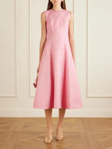 Emilia Wickstead Mara Moire Midi Dress | Thumbnail 2