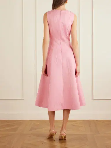 Emilia Wickstead Mara Moire Midi Dress | Thumbnail 3