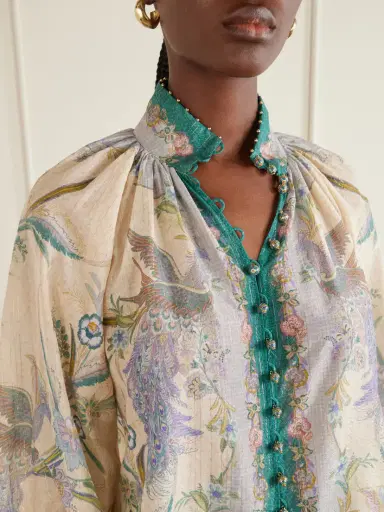 Zimmermann Indra Billow Metallic Cotton And Silk-blend Blouse | Thumbnail 5 Zimmermann Indra Billow Metallic Cotton And Silk-blend Blouse | Thumbnail 5