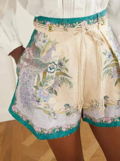 Zimmermann Indra Belted Mid-rise Floral-print Linen Shorts | Thumbnail 5