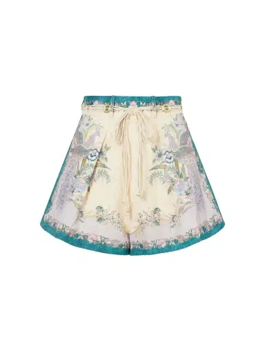 Zimmermann Indra Belted Mid-rise Floral-print Linen Shorts | Thumbnail 1
