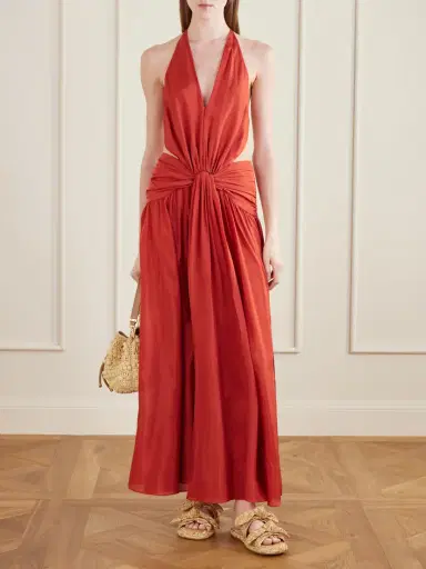Zimmermann Indra Knotted Silk Halterneck Maxi Dress | Thumbnail 2 Zimmermann Indra Knotted Silk Halterneck Maxi Dress | Thumbnail 2