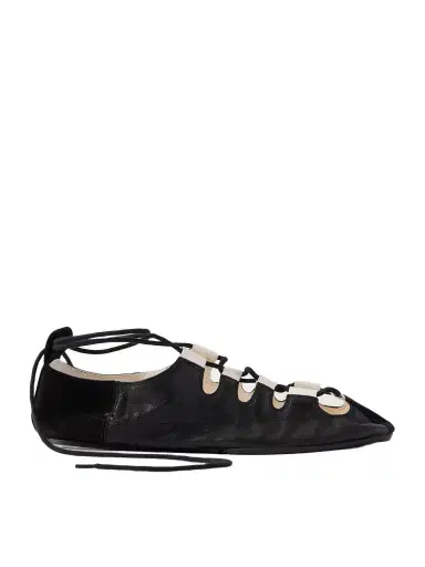 Alaïa Suede-trimmed Leather Ballet Flats | Thumbnail 1 Alaïa Suede-trimmed Leather Ballet Flats | Thumbnail 1