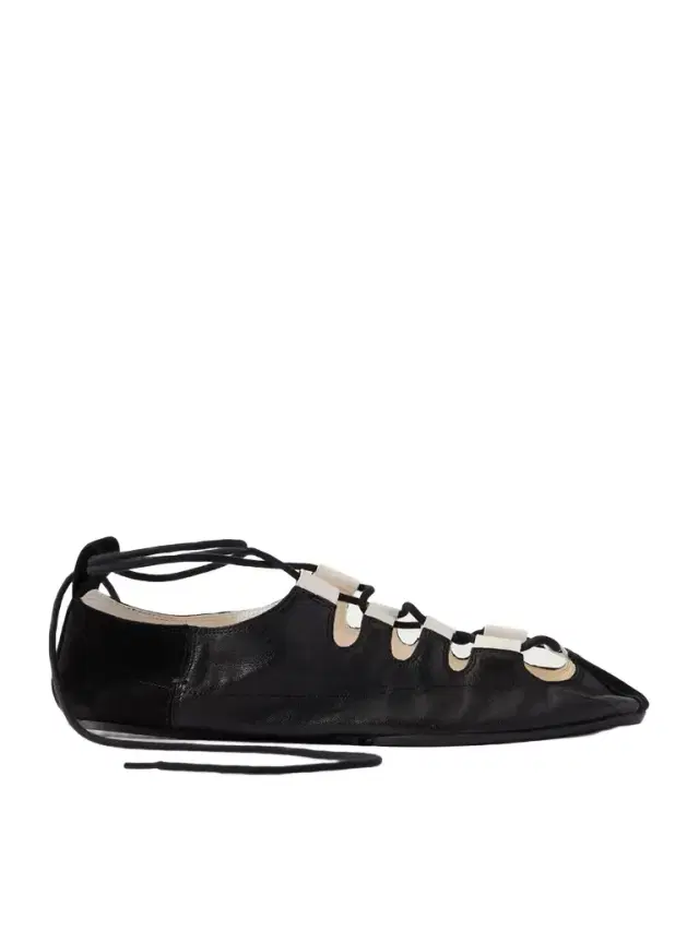 Alaïa Suede-trimmed Leather Ballet Flats