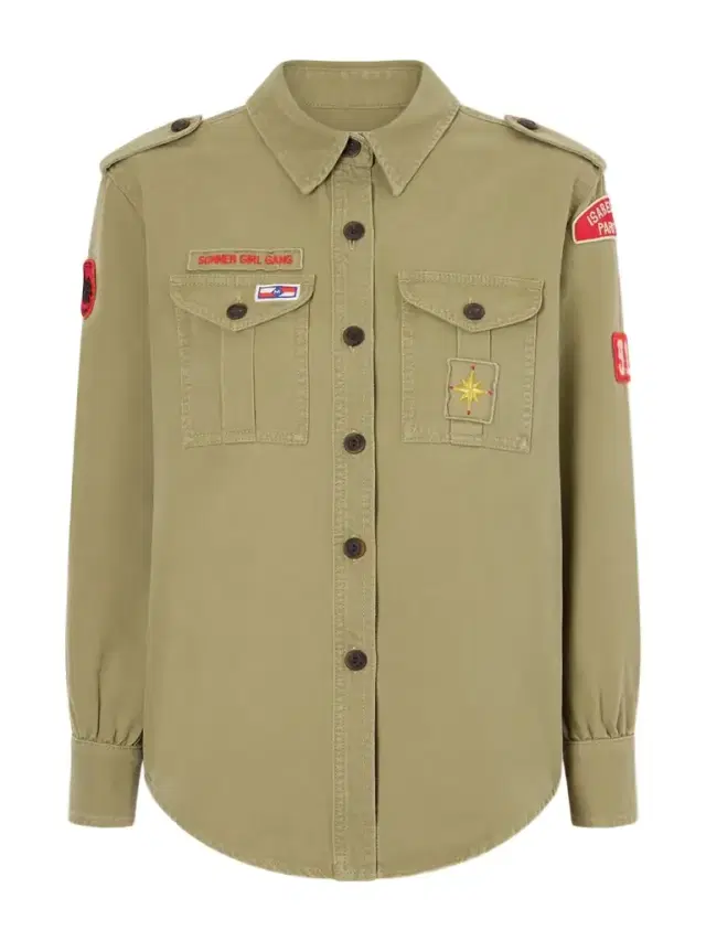 Umberta Appliquéd Cotton-gabardine Shirt