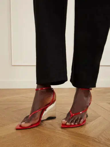 Alaïa Tong 90 Patent-leather Wedge Sandals | Thumbnail 2 Alaïa Tong 90 Patent-leather Wedge Sandals | Thumbnail 2