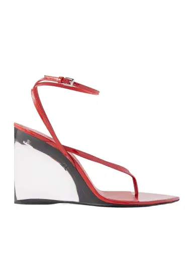 Alaïa Tong 90 Patent-leather Wedge Sandals | Thumbnail 1 Alaïa Tong 90 Patent-leather Wedge Sandals | Thumbnail 1