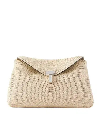 TOTEME T-lock Mini Woven Clutch | Thumbnail 1 TOTEME T-lock Mini Woven Clutch | Thumbnail 1