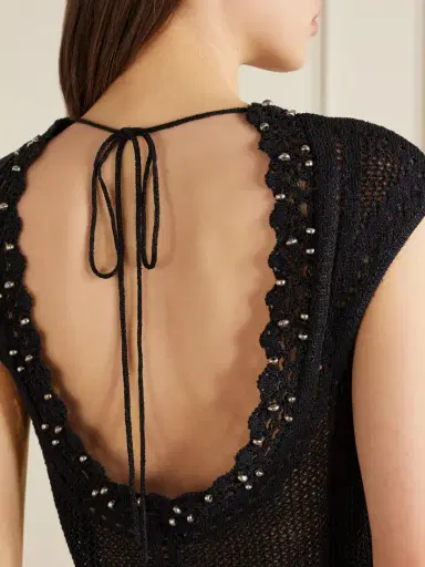 Isabel Marant Metorie Embellished Crochet Cotton-blend Tank | Thumbnail 4