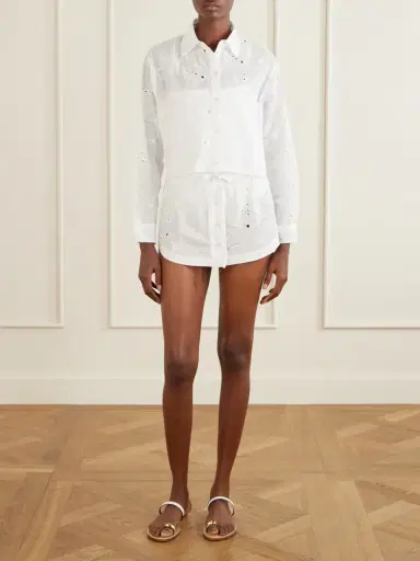 Kiki de Montparnasse Simone Cropped Broderie Anglaise Cotton Shirt | Thumbnail 2 Kiki de Montparnasse Simone Cropped Broderie Anglaise Cotton Shirt | Thumbnail 2
