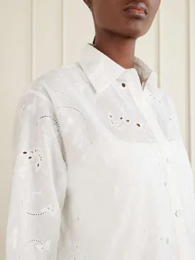 Kiki de Montparnasse Simone Cropped Broderie Anglaise Cotton Shirt | Thumbnail 5 Kiki de Montparnasse Simone Cropped Broderie Anglaise Cotton Shirt | Thumbnail 5