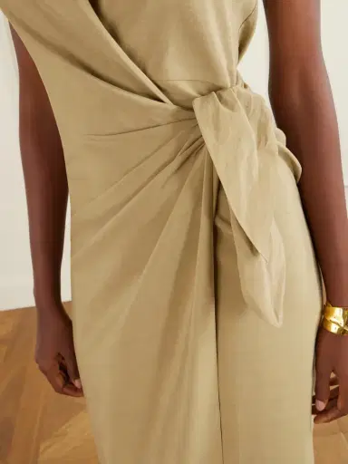 Cortana Mona Halterneck Linen And Silk-blend Maxi Dress | Thumbnail 4