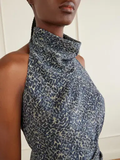 Cortana Corallo Printed Silk-satin Midi Dress | Thumbnail 4 Cortana Corallo Printed Silk-satin Midi Dress | Thumbnail 4