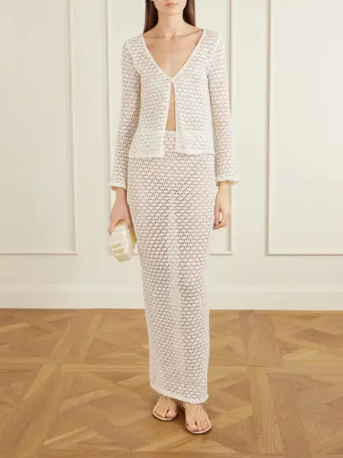 SARA CRISTINA Arena Crocheted Cotton Coverup | Thumbnail 2