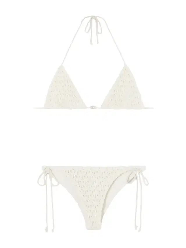 Pearl Crocheted Cotton Triangle Bikini