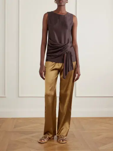 SARA CRISTINA Playa Silk-satin Straight-leg Pants | Thumbnail 2