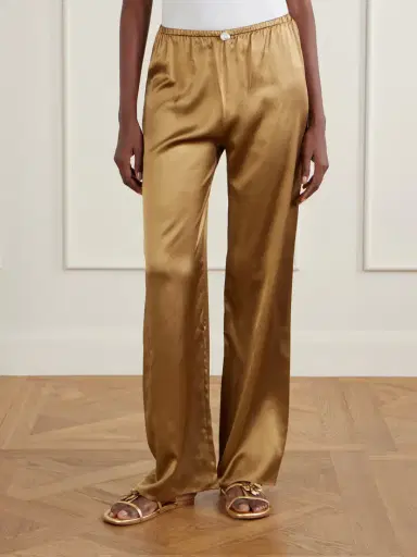 SARA CRISTINA Playa Silk-satin Straight-leg Pants | Thumbnail 3