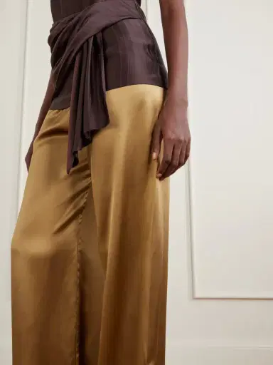 SARA CRISTINA Playa Silk-satin Straight-leg Pants | Thumbnail 5