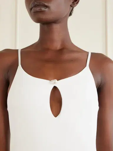 SARA CRISTINA Pearl Cutout Ribbed Swimsuit | Thumbnail 4 SARA CRISTINA Pearl Cutout Ribbed Swimsuit | Thumbnail 4